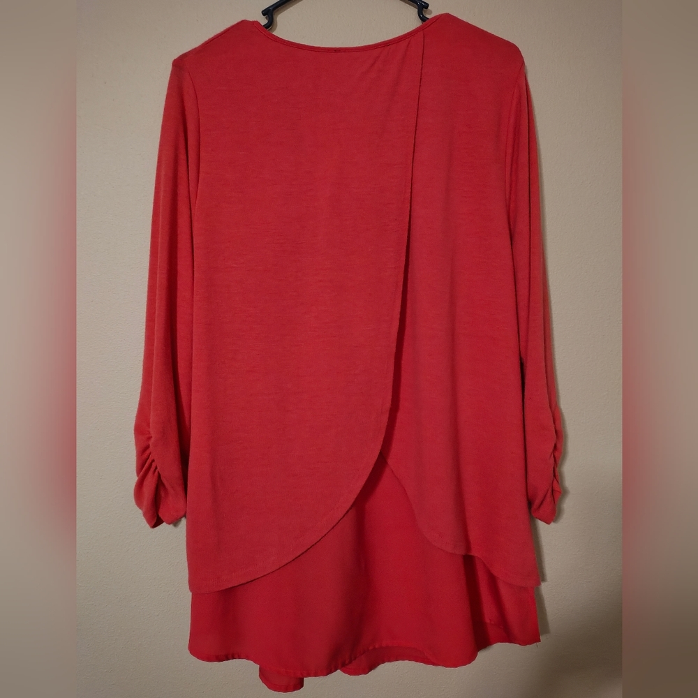 Grace Elements Hot Pink Blouse 2x - image 3